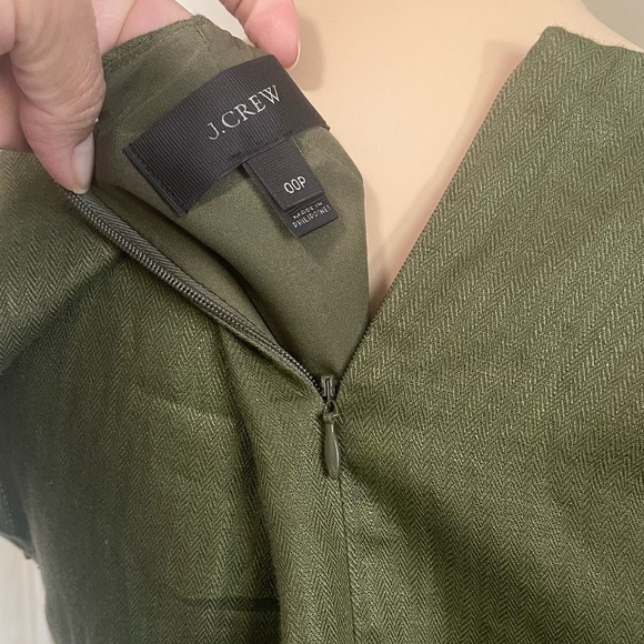 J. Crew Green Sheath Mini Dress V-neck Cap Sleeve - Picture 9 of 12